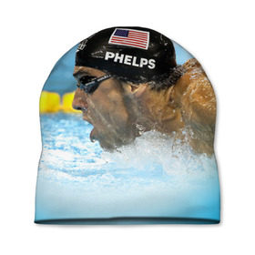 Шапка 3D с принтом Michael Phelps в городе Новоалтайск, 100% полиэстер | универсальный размер, печать по всей поверхности изделия | Тематика изображения на принте: 
