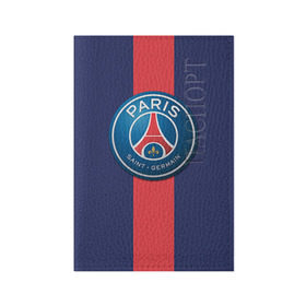 Обложка для паспорта матовая кожа с принтом Пари Сен-Жермен в городе Новоалтайск, натуральная матовая кожа | размер 19,3 х 13,7 см; прозрачные пластиковые крепления | Тематика изображения на принте: псж