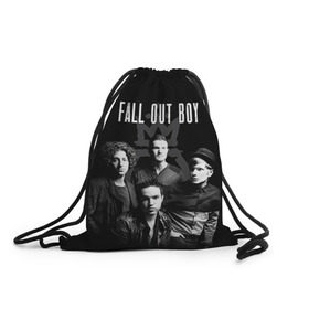Рюкзак-мешок 3D с принтом Группа Fall out boy в городе Новоалтайск, 100% полиэстер | плотность ткани — 200 г/м2, размер — 35 х 45 см; лямки — толстые шнурки, застежка на шнуровке, без карманов и подкладки | fall out boy