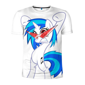 Мужская футболка 3D спортивная с принтом DJ Pon-3 в городе Новоалтайск, 100% полиэстер с улучшенными характеристиками | приталенный силуэт, круглая горловина, широкие плечи, сужается к линии бедра | круто | модно | музыка | пони