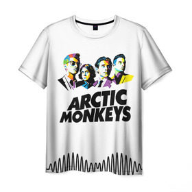 Мужская футболка 3D с принтом Arctic Monkeys 2 в городе Новоалтайск, 100% полиэфир | прямой крой, круглый вырез горловины, длина до линии бедер | am | arctic | arctic monkeys | monkeys | rock | алекс тёрнер | амы | арктические мартышки | джейми кук | мартышки | мэтт хелдерс. ам | ник омэлли | ник о’мэлли | рок