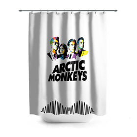 Штора 3D для ванной с принтом Arctic Monkeys 2 в городе Новоалтайск, 100% полиэстер | плотность материала — 100 г/м2. Стандартный размер — 146 см х 180 см. По верхнему краю — пластиковые люверсы для креплений. В комплекте 10 пластиковых колец | am | arctic | arctic monkeys | monkeys | rock | алекс тёрнер | амы | арктические мартышки | джейми кук | мартышки | мэтт хелдерс. ам | ник омэлли | ник о’мэлли | рок