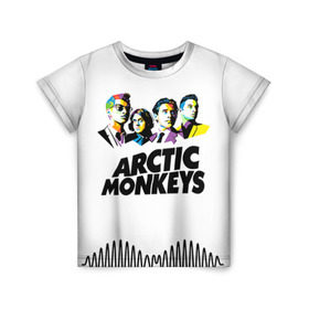 Детская футболка 3D с принтом Arctic Monkeys 2 в городе Новоалтайск, 100% гипоаллергенный полиэфир | прямой крой, круглый вырез горловины, длина до линии бедер, чуть спущенное плечо, ткань немного тянется | am | arctic | arctic monkeys | monkeys | rock | алекс тёрнер | амы | арктические мартышки | джейми кук | мартышки | мэтт хелдерс. ам | ник омэлли | ник о’мэлли | рок