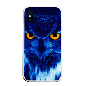 Чехол для iPhone XS Max матовый с принтом ПаукСова в городе Новоалтайск, Силикон | Область печати: задняя сторона чехла, без боковых панелей | Тематика изображения на принте: взгляд | гипноз | гипнотический | глаза | мистическая | ночная | ночь | птица | сова | фон | хищник | черный