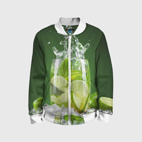 Детский бомбер 3D с принтом Коктейль в городе Новоалтайск, 100% полиэстер | застегивается на молнию, по бокам два кармана без застежек, мягкие манжеты, по низу бомбера и на воротнике — эластичная резинка | Тематика изображения на принте: cocktail | коктель | кола | напиток | спрайт | фреш