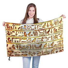 Флаг 3D с принтом Иероглифы в городе Новоалтайск, 100% полиэстер | плотность ткани — 95 г/м2, размер — 67 х 109 см. Принт наносится с одной стороны | египет | иероглифы | история | страны | цевилизация