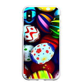 Чехол для iPhone XS Max матовый с принтом Пасха в городе Новоалтайск, Силикон | Область печати: задняя сторона чехла, без боковых панелей | Тематика изображения на принте: разноцветный | яйца | яркий