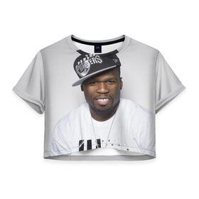 Женская футболка 3D укороченная 50 cent: в городе Новоалтайск, 100% полиэстер | круглая горловина, длина футболки до линии талии, рукава с отворотами | 50 cent | curtis jackson | актёр | американский | боксёрский промоутер | кёртис джексон | писатель | продюсер | рэпер