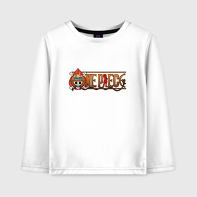 Детский лонгслив хлопок с принтом One Piece - logo Ace в городе Новоалтайск, 100% хлопок | круглый вырез горловины, полуприлегающий силуэт, длина до линии бедер | Тематика изображения на принте: ван пис | лого | луффи | мугивара | пираты | эйс