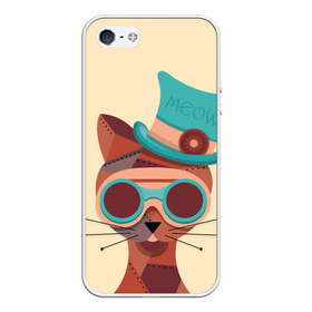 Чехол для iPhone 5/5S матовый с принтом Steampunk Cat в городе Новоалтайск, Силикон | Область печати: задняя сторона чехла, без боковых панелей | кот | коты | кошки | стимпанк