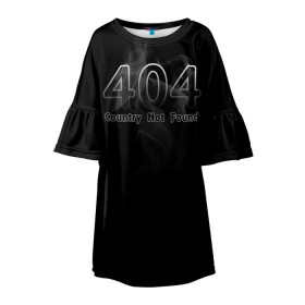 Детское платье 3D с принтом 404 в городе Новоалтайск, 100% полиэстер | прямой силуэт, чуть расширенный к низу. Круглая горловина, на рукавах — воланы | 404 | страна 404