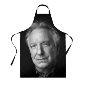 Фартук 3D с принтом Alan Rickman в городе Новоалтайск, 100% полиэстер | общий размер — 65 х 85 см, ширина нагрудника — 26 см, горловина — 53 см, длина завязок — 54 см, общий обхват в поясе — 173 см. Принт на завязках и на горловине наносится с двух сторон, на основной части фартука — только с внешней стороны | alan rickman