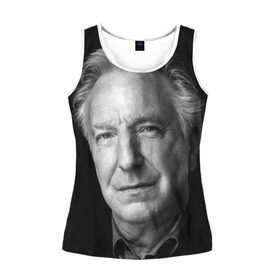 Женская майка 3D с принтом Alan Rickman в городе Новоалтайск, 100% полиэстер | круглая горловина, прямой силуэт, длина до линии бедра | alan rickman