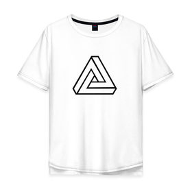 Мужская футболка хлопок Oversize с принтом Невозможный треугольник в городе Новоалтайск, 100% хлопок | свободный крой, круглый ворот, “спинка” длиннее передней части | оптическая иллюзия