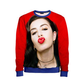 Детский свитшот 3D с принтом Charli XCX в городе Новоалтайск, 100% полиэстер | свободная посадка, прямой крой, мягкая тканевая резинка на рукавах и понизу свитшота | charli xcx | charlotte emma aitchison | автор песен | британская | певица | шарлотта эмма эйтчисон