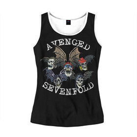 Женская майка 3D с принтом Avenged Sevenfold в городе Новоалтайск, 100% полиэстер | круглая горловина, прямой силуэт, длина до линии бедра | avenged sevenfold