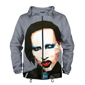 Мужская ветровка 3D с принтом Mаrilyn Manson в городе Новоалтайск, 100% полиэстер | подол и капюшон оформлены резинкой с фиксаторами, два кармана без застежек по бокам, один потайной карман на груди | mаrilyn manson