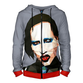 Мужская толстовка 3D на молнии с принтом Mаrilyn Manson в городе Новоалтайск, 100% полиэстер | длина до линии бедра, манжеты и пояс оформлены мягкой тканевой резинкой, двухслойный капюшон со шнурком для регулировки, спереди молния, по бокам два кармана | mаrilyn manson