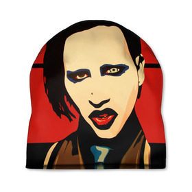 Шапка 3D с принтом Mаrilyn Manson в городе Новоалтайск, 100% полиэстер | универсальный размер, печать по всей поверхности изделия | mаrilyn manson