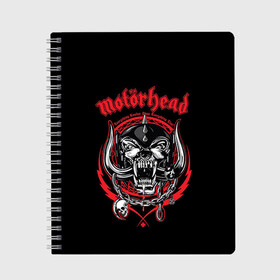 Тетрадь с принтом Motorhead в городе Новоалтайск, 100% бумага | 48 листов, плотность листов — 60 г/м2, плотность картонной обложки — 250 г/м2. Листы скреплены сбоку удобной пружинной спиралью. Уголки страниц и обложки скругленные. Цвет линий — светло-серый
 | motorhead
