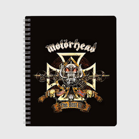 Тетрадь с принтом Motorhead в городе Новоалтайск, 100% бумага | 48 листов, плотность листов — 60 г/м2, плотность картонной обложки — 250 г/м2. Листы скреплены сбоку удобной пружинной спиралью. Уголки страниц и обложки скругленные. Цвет линий — светло-серый
 | motorhead