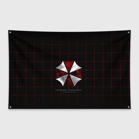 Флаг-баннер с принтом Umbrella Corporation - 2 в городе Новоалтайск, 100% полиэстер | размер 67 х 109 см, плотность ткани — 95 г/м2; по краям флага есть четыре люверса для крепления | resident evil | зомби