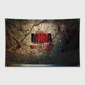 Флаг-баннер с принтом MMA в городе Новоалтайск, 100% полиэстер | размер 67 х 109 см, плотность ткани — 95 г/м2; по краям флага есть четыре люверса для крепления | judo | mma | ufc | борьба | единоборства