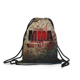 Рюкзак-мешок 3D с принтом MMA в городе Новоалтайск, 100% полиэстер | плотность ткани — 200 г/м2, размер — 35 х 45 см; лямки — толстые шнурки, застежка на шнуровке, без карманов и подкладки | judo | mma | ufc | борьба | единоборства