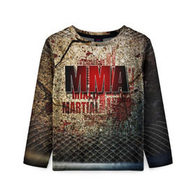 Детский лонгслив 3D с принтом MMA в городе Новоалтайск, 100% полиэстер | длинные рукава, круглый вырез горловины, полуприлегающий силуэт
 | judo | mma | ufc | борьба | единоборства