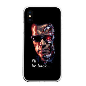 Чехол для iPhone XS Max матовый с принтом Терминатор в городе Новоалтайск, Силикон | Область печати: задняя сторона чехла, без боковых панелей | Тематика изображения на принте: арнольд шварценеггер | терминатор | я вернусь
