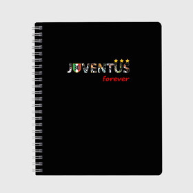 Тетрадь с принтом JUVENTUS в городе Новоалтайск, 100% бумага | 48 листов, плотность листов — 60 г/м2, плотность картонной обложки — 250 г/м2. Листы скреплены сбоку удобной пружинной спиралью. Уголки страниц и обложки скругленные. Цвет линий — светло-серый
 | juventus | италия | футбол | ювентус