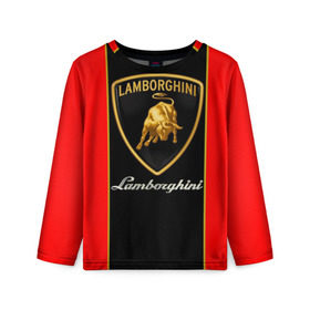 Детский лонгслив 3D с принтом Lamborghini в городе Новоалтайск, 100% полиэстер | длинные рукава, круглый вырез горловины, полуприлегающий силуэт
 | lamborghini | авто | автомобиль | ламборгини