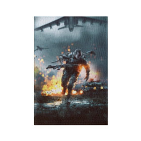 Обложка для паспорта матовая кожа с принтом Battlefield в городе Новоалтайск, натуральная матовая кожа | размер 19,3 х 13,7 см; прозрачные пластиковые крепления | battlefield | батла | батлфилд | игра