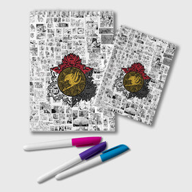 Блокнот с принтом Fairy Tail - Fire & Sky & Iron в городе Новоалтайск, 100% бумага | 48 листов, плотность листов — 60 г/м2, плотность картонной обложки — 250 г/м2. Листы скреплены удобной пружинной спиралью. Цвет линий — светло-серый
 | fairy | tail | грей | лого | логотип | люси | нацу | эрза