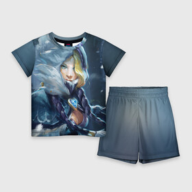 Детский костюм с шортами 3D с принтом Crystal Maiden в городе Новоалтайск,  |  | crystal | dota | dota 2 | maiden | дота | дотан | кристал | кристалка | мейден | раки