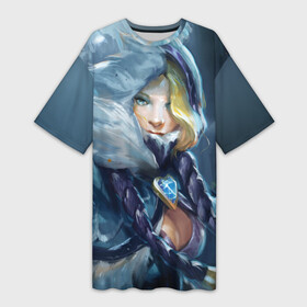 Платье-футболка 3D с принтом Crystal Maiden в городе Новоалтайск,  |  | crystal | dota | dota 2 | maiden | дота | дотан | кристал | кристалка | мейден | раки