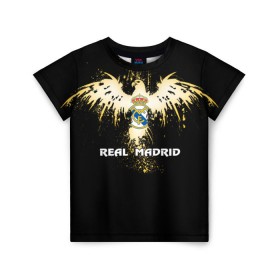 Детская футболка 3D с принтом Real Madrid в городе Новоалтайск, 100% гипоаллергенный полиэфир | прямой крой, круглый вырез горловины, длина до линии бедер, чуть спущенное плечо, ткань немного тянется | real madrid | реал мадрид