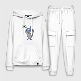 Мужской костюм хлопок с толстовкой с принтом Акула в городе Новоалтайск,  |  | hi | shark | привет