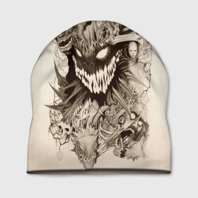 Шапка 3D с принтом Демон в городе Новоалтайск, 100% полиэстер | универсальный размер, печать по всей поверхности изделия | демон | ужас | чёрт