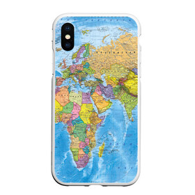 Чехол для iPhone XS Max матовый с принтом Карта в городе Новоалтайск, Силикон | Область печати: задняя сторона чехла, без боковых панелей | map | world | глобус | мир | россия