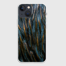 Чехол для iPhone 13 mini с принтом Золотистые волны в городе Новоалтайск,  |  | Тематика изображения на принте: волны | линии