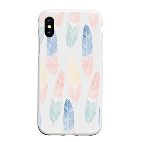 Чехол для iPhone XS Max матовый с принтом Разноцветные перья в городе Новоалтайск, Силикон | Область печати: задняя сторона чехла, без боковых панелей | индейцы | перья | птицы | цвета