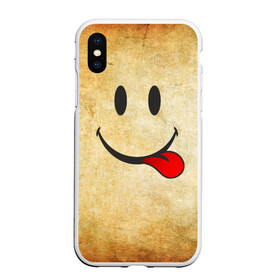 Чехол для iPhone XS Max матовый с принтом Мы на позитиве (R) в городе Новоалтайск, Силикон | Область печати: задняя сторона чехла, без боковых панелей | Тематика изображения на принте: парная | позитив | рожица | смайл | улыбка | язык