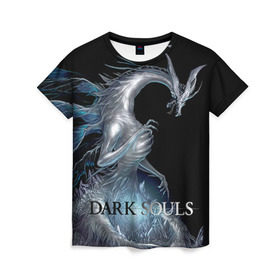 Женская футболка 3D с принтом Dark Souls 2 в городе Новоалтайск, 100% полиэфир ( синтетическое хлопкоподобное полотно) | прямой крой, круглый вырез горловины, длина до линии бедер | dark souls | praise the sun | you died | дарк соулс | темные души