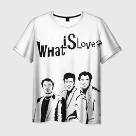 Мужская футболка 3D с принтом What is love? в городе Новоалтайск, 100% полиэфир | прямой крой, круглый вырез горловины, длина до линии бедер | Тематика изображения на принте: what is love | джим керри | любовь
