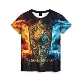 Женская футболка 3D с принтом Dark Souls 11 в городе Новоалтайск, 100% полиэфир ( синтетическое хлопкоподобное полотно) | прямой крой, круглый вырез горловины, длина до линии бедер | dark souls | praise the sun | you died | дарк соулс