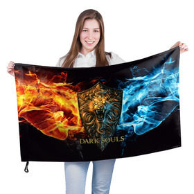 Флаг 3D с принтом Dark Souls 11 в городе Новоалтайск, 100% полиэстер | плотность ткани — 95 г/м2, размер — 67 х 109 см. Принт наносится с одной стороны | dark souls | praise the sun | you died | дарк соулс