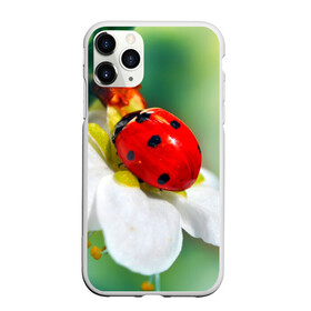 Чехол для iPhone 11 Pro Max матовый с принтом Божья коровка в городе Новоалтайск, Силикон |  | Тематика изображения на принте: божья коровка | насекомое | цветок