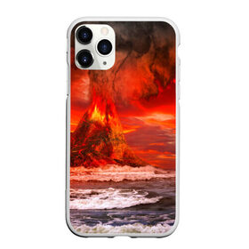Чехол для iPhone 11 Pro Max матовый с принтом Вулкан в городе Новоалтайск, Силикон |  | Тематика изображения на принте: взрыв | вулкан | извержение | красная | лава | море