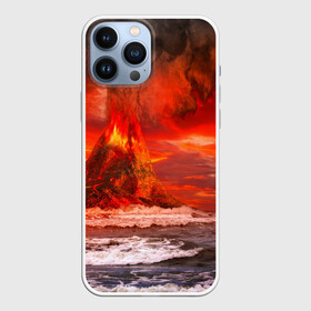 Чехол для iPhone 13 Pro Max с принтом Вулкан в городе Новоалтайск,  |  | Тематика изображения на принте: взрыв | вулкан | извержение | красная | лава | море